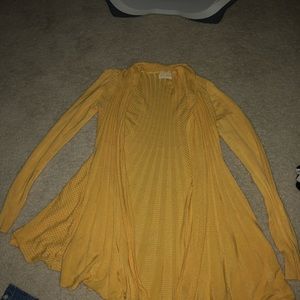 Long yellow cardigan